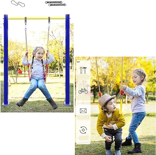 Miniatura 4 de Juego de columpios de puerta ajustables multiusos sin necesidad de perforaciones, barra de trapecio, se adapta a marcos de puerta de 24 a 36