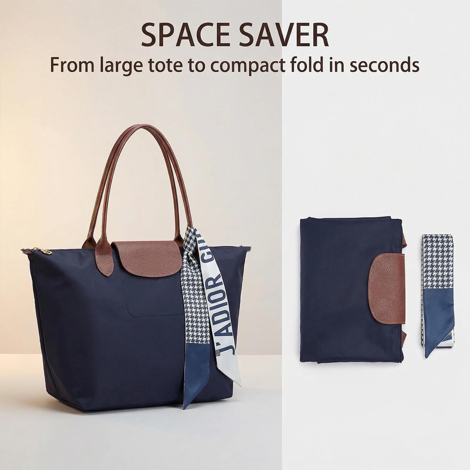 Bolso de Hombro para Mujeres, Bolsa de Mano para Mujer, Bolso Universidad Trabajo, Liviano y Plegable, Bolsos de Grandes Capacidad para Viajar Desplazamientos Compras Playa — view 6