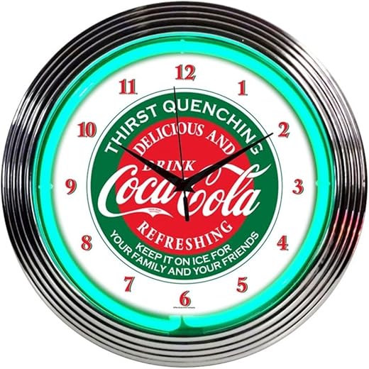 15-Inch Coca Cola Evergreen Neon Clock