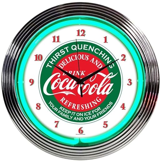 15-Inch Coca Cola Evergreen Neon Clock