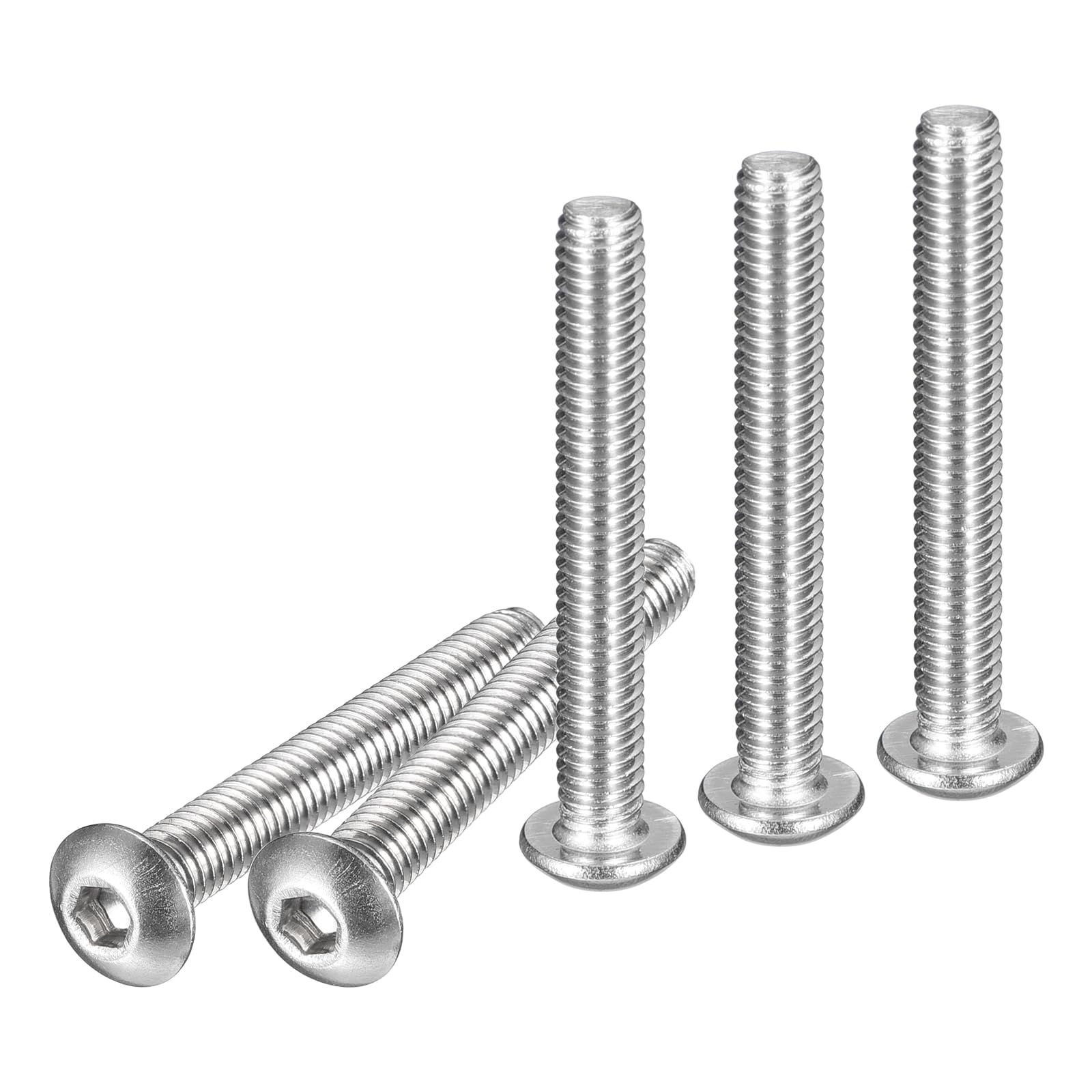 DTGN M4-0.7x30mm Button Head Socket Cap Screws - 60Pack - Good for Machine - 304 Stainless Steel 18/8 - Hex Drive Full Thread Fasteners