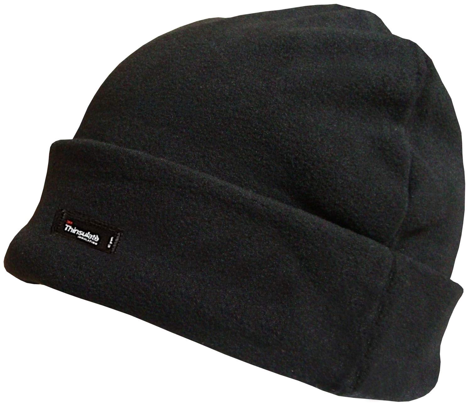 Insulon Men's Black Fully Lined Fleece Beanie Hats (Black)
