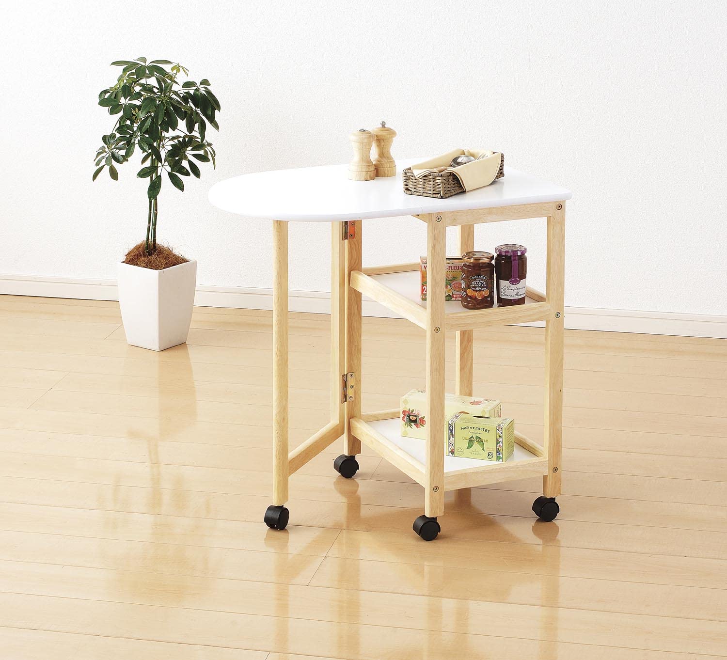 Amazon.co.jp: パール金属 収納 ワゴン カート 天板付 キャスター付