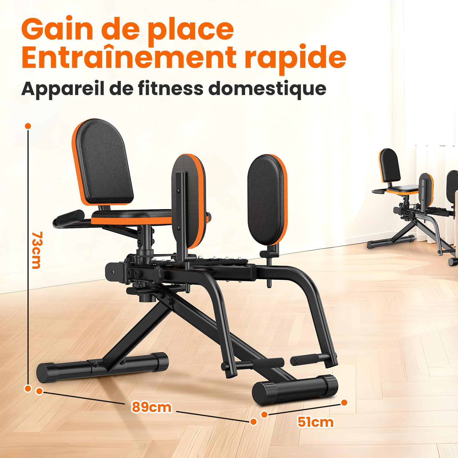 HXD-ERGO Appareil d’Abduction pour Cuisses, Fessiers et Hanches, Machine Réglable pour Hommes et Femmes, Confortable et Compact, Entraînement à Domicile