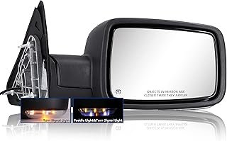 Side Mirror for Dodge Ram - Compatible with Towing Mirror 2009-2018 Dodge Ram 1500 2010-2018 Dodge Ram 2500 3500 4500 5500 with Power Heated Turn Signal Manual Folding Power Adjustment Only Right Side