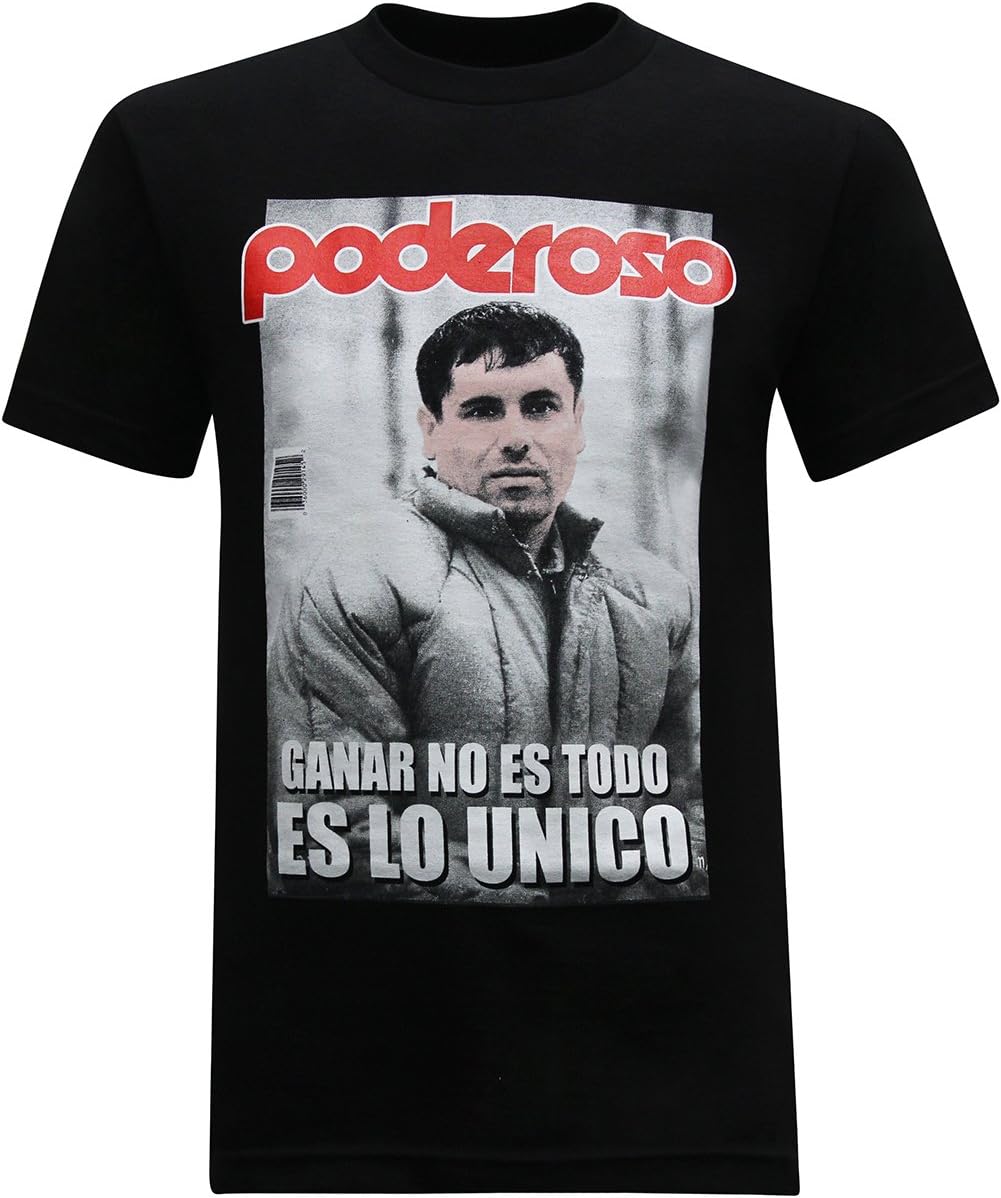 El Chapo Guzman Poderoso Men's T-Shirt - 3XL Black