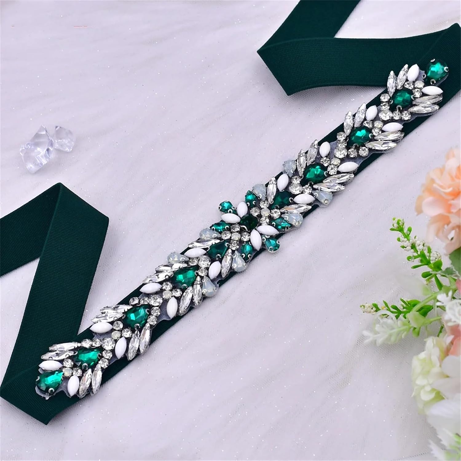 Women’S Luxury Rhinestone Elastic Waist Belt Full Crystal Gemstone Waistband Fashion Stretch Sash For Party Dresses