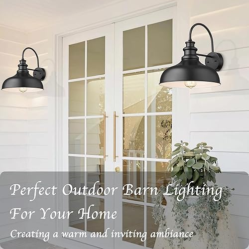 Miniatura 8 de Bestshared Luces de granero para exteriores, iluminación de granero de pared mediana para exteriores, apliques de pared industriales, accesorio de