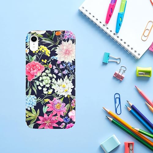 Miniatura 6 de J.west Funda compatible con iPhone XR 6.1, diseño de flores de jardín de silicona suave a prueba de golpes, bonito diseño floral, ajuste delgado,