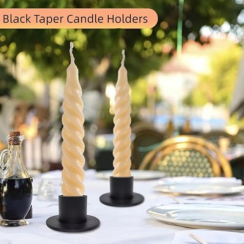 Miniatura 3 de 4 portavelas cónicos de hierro negro, portavelas de hierro mate para decoración del hogar, banquete, aniversario de boda, fiesta de cumpleaños, cena