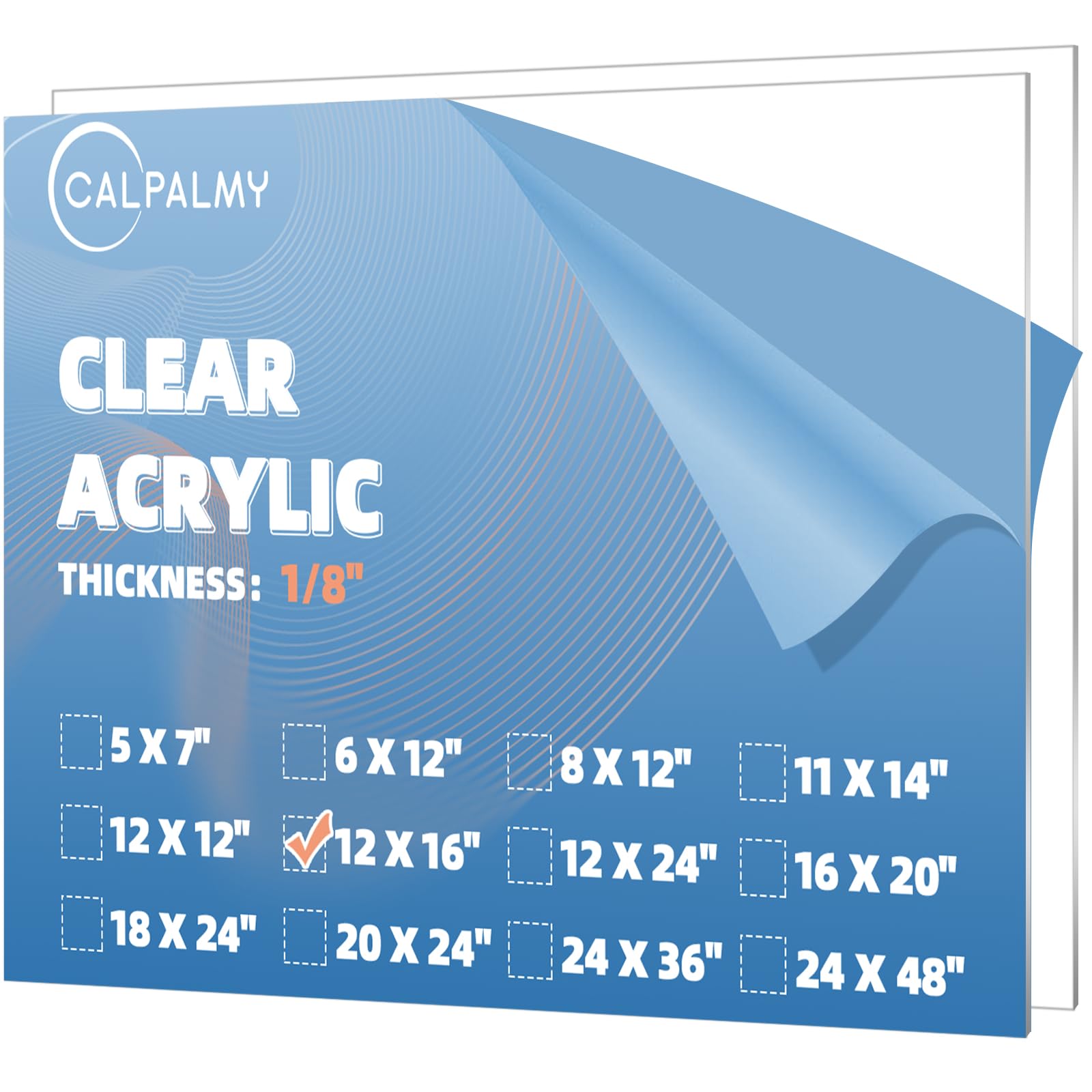 CALPALMY (2 Pack) 1/8" Thick Clear Acrylic Sheets - 12" x 16" Pre-Cut Plexiglass Sheets for Craft Projects, Signs, Display Cases, Sneeze Guard and More - Cut with Engraver, Power Saw or Hand Tools 12"x16", 1/8" Thick Clear 2