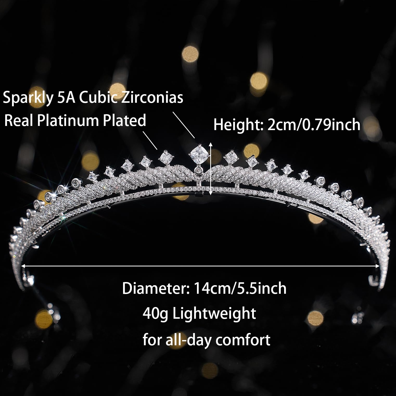 QXMYOO Tiaras de boda de circonita cúbica para novia, pequeña, dulce cumpleaños 16, graduación, corona de reina, tocado para 15 años, quinceañeras 2023, accesorios para el cabello de novia de plata