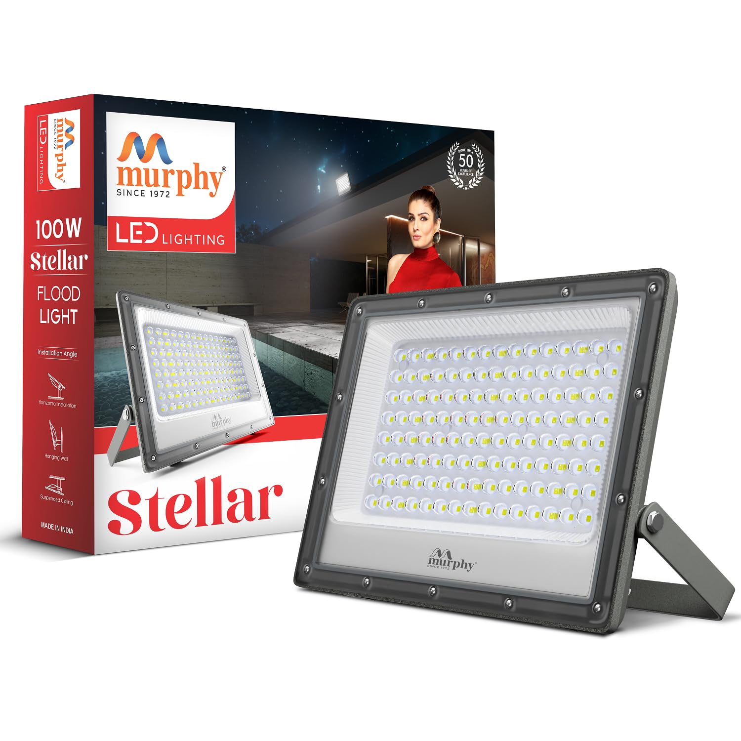 Murphy Steller LED 100W LED Flood Light, IP65 Rated Outdoor Light Pack of 1 (Cool White, BIS Approved)-image-9