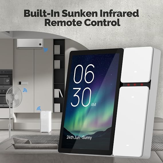 Smart Control Panel for MOES 3.5-inch Screen with 3 Relays, 3 Physical Buttons, GFF Capacitive Touch, Multi-Touch & Anti-Interference, Adjustable Firefly Indicator, Infrared Remote