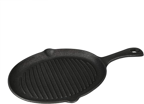 Miniatura 3 de Jim Beam JB0159, construcción resistente, sartén de hierro fundido pre-sazonado con base de madera y manopa, negro, pequeño