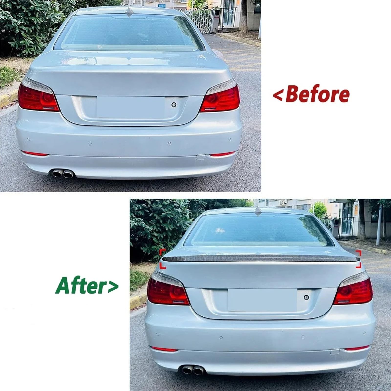 Dla B&MW Serii 5 E60 M5 Style 2004-2010 Skrzydło Na Klapie Spoiler Bagażnika Lotka Tylny Spojler Bagażnika Akcesoria Tylny Spojler Dachowy Spoiler Trunk Wing(Carbon Fibre Look)