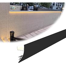 Vibeo Outdoor Waterproof Crown Molding Lighting, Aluminum Indirect Lighting LED Crown Molding Diffuser, Wall Crown Molding LED for Seamless Ambient AccentBlack,2m6.5ft