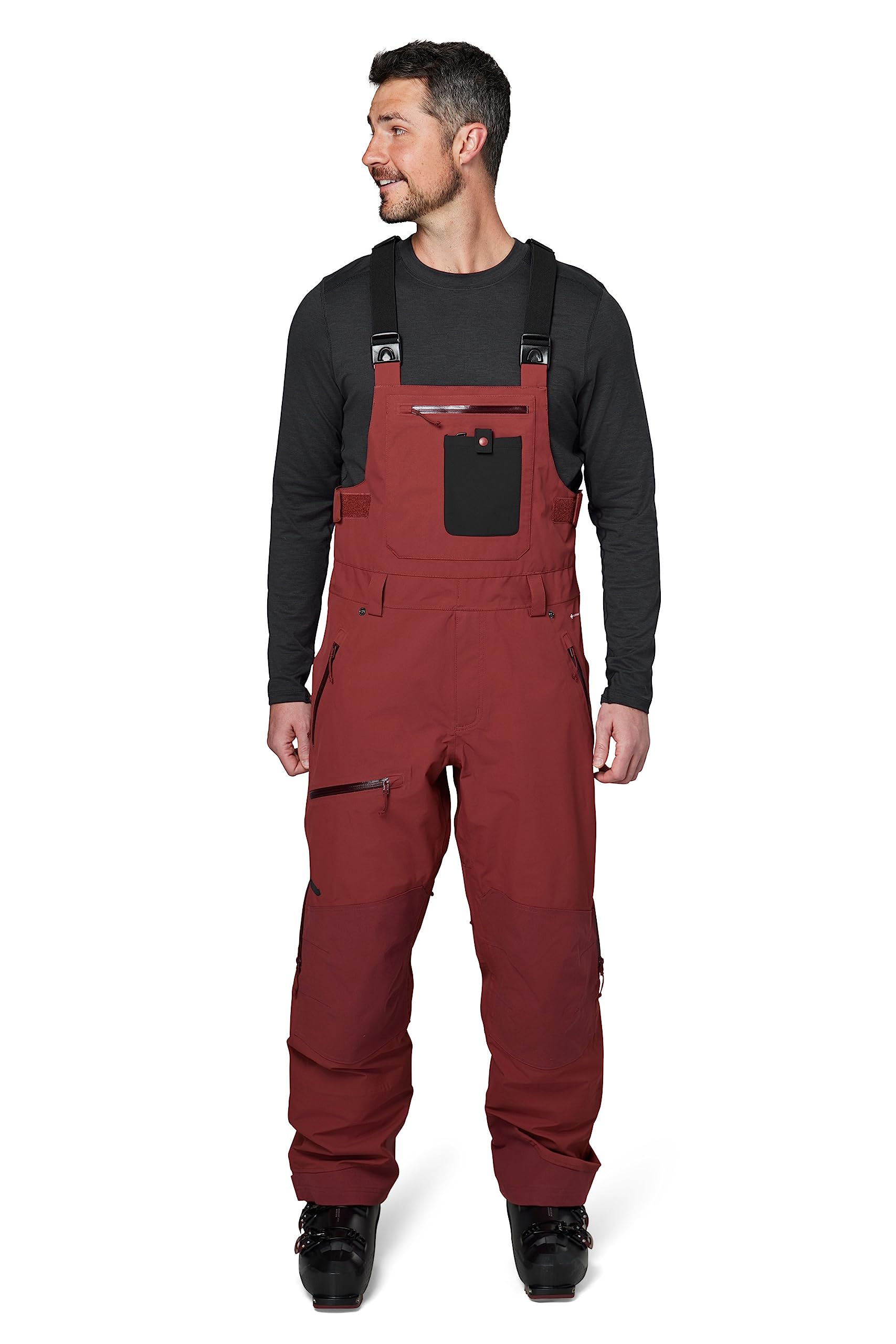 Flylow Men's Baker Perm Bib Waterproof Breathable Ski & Snowboard Pant - Redwood - X-Large