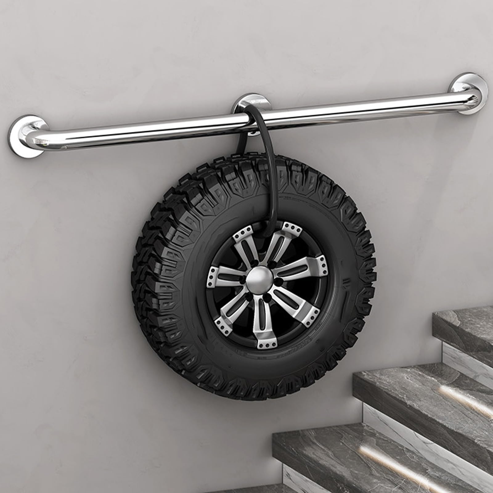 Barra De Equilibrio De Acero Inoxidable, Barra De Seguridad para Adultos Mayores, Ancianos Y Mujeres Embarazadas, Acabado Níquel Cepillado.(40cm)