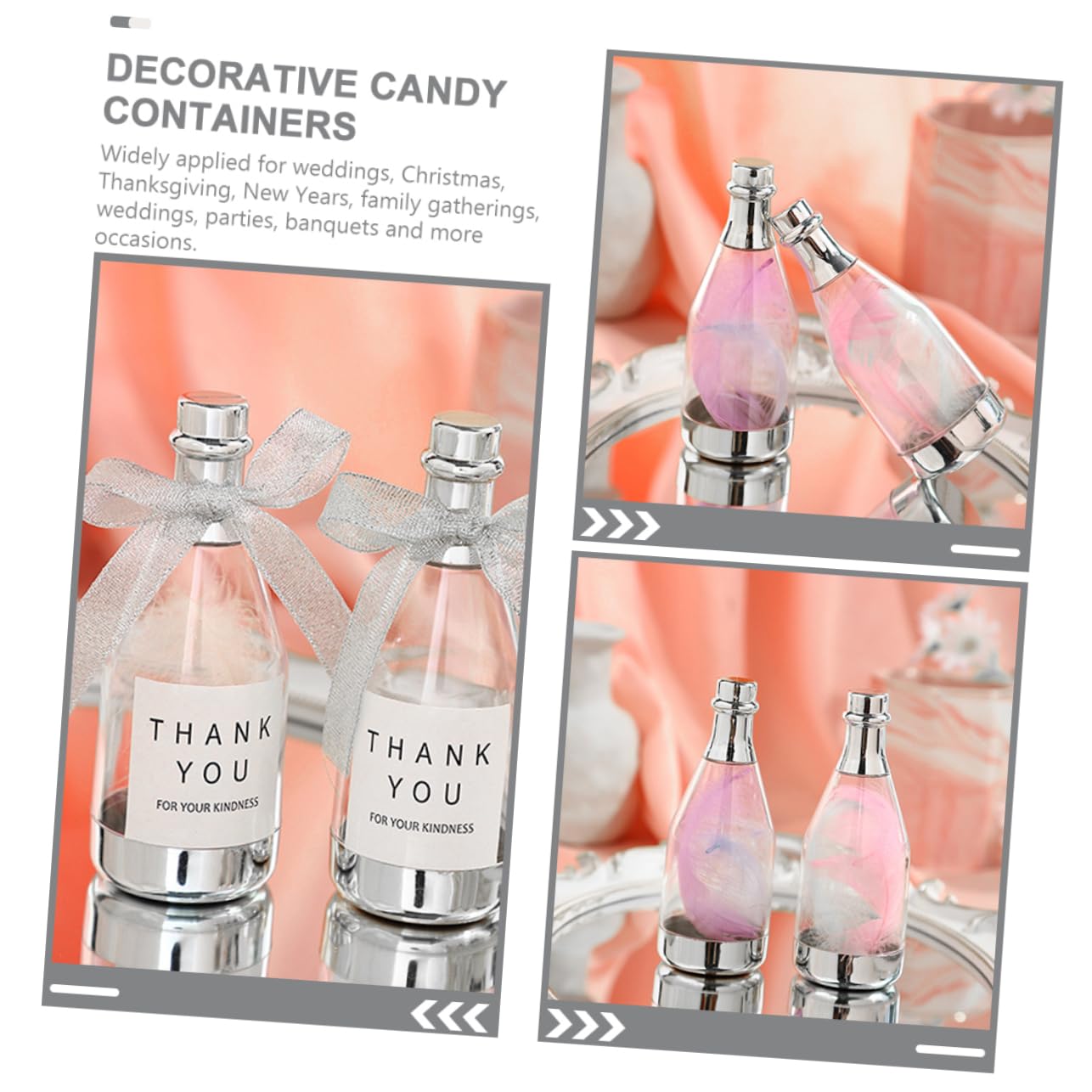 Mini Bottles Bulk 24pcs Candy Storage Bottles Creative Adults Party Favor Containers for Wedding