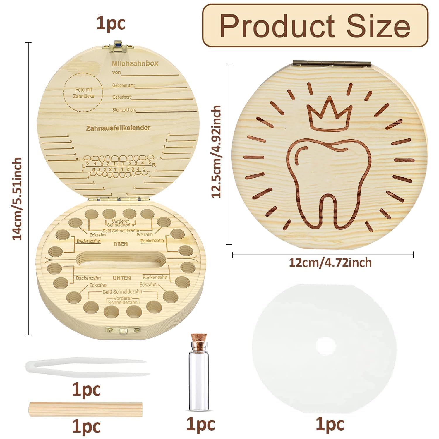 Scatola Per Denti Da Latte In Legno - Portadentini Fatina Dei Denti Con Serratura - Foto 9