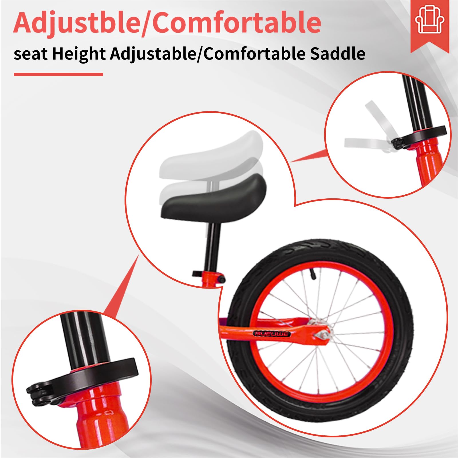 Bueuwe 16 inch Balance Bike for 4 5 6 7 8 Year Old Boys Girls, No Pedal