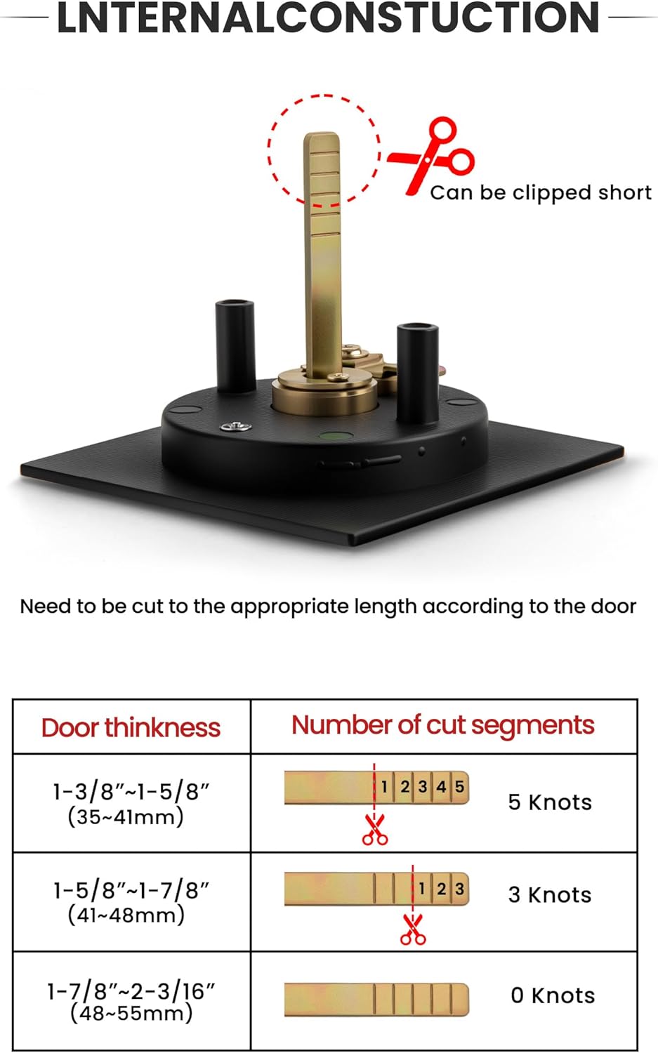 goldenwarm Matte Black Square Pocket Door Lock, Pocket Door Hardware for 2-1/8'' Round Bore Hole, Pocket Door Handles Fit 1-1/4'' to 2'' Thickness Sliding Door 2-3/8'' Latch 1 Pack