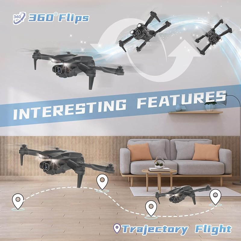 morlyrctooy IDEA12 Drón HD Kamerával Összecsukható FPV Quadcopter Kezdőknek 2 Akkumulátor