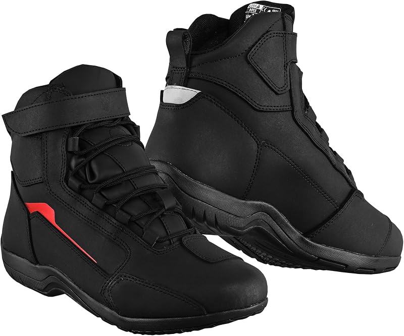 Leather Motorbike Boots Motorcyle Shoes CE-Approved Waterproof Protective Boots – Short Ankle Touring Armour & Anti-Slip