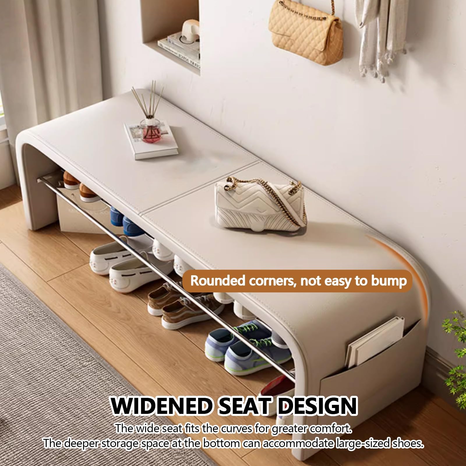 Panca scarpiera corridoi Imbottito, scarpiera camera da letto con seduta, moderno imbottita panca porta scarpe, scarpiera salvaspazio con seduta, panca ingresso al coperto, Adatto soggiorni, foyer.