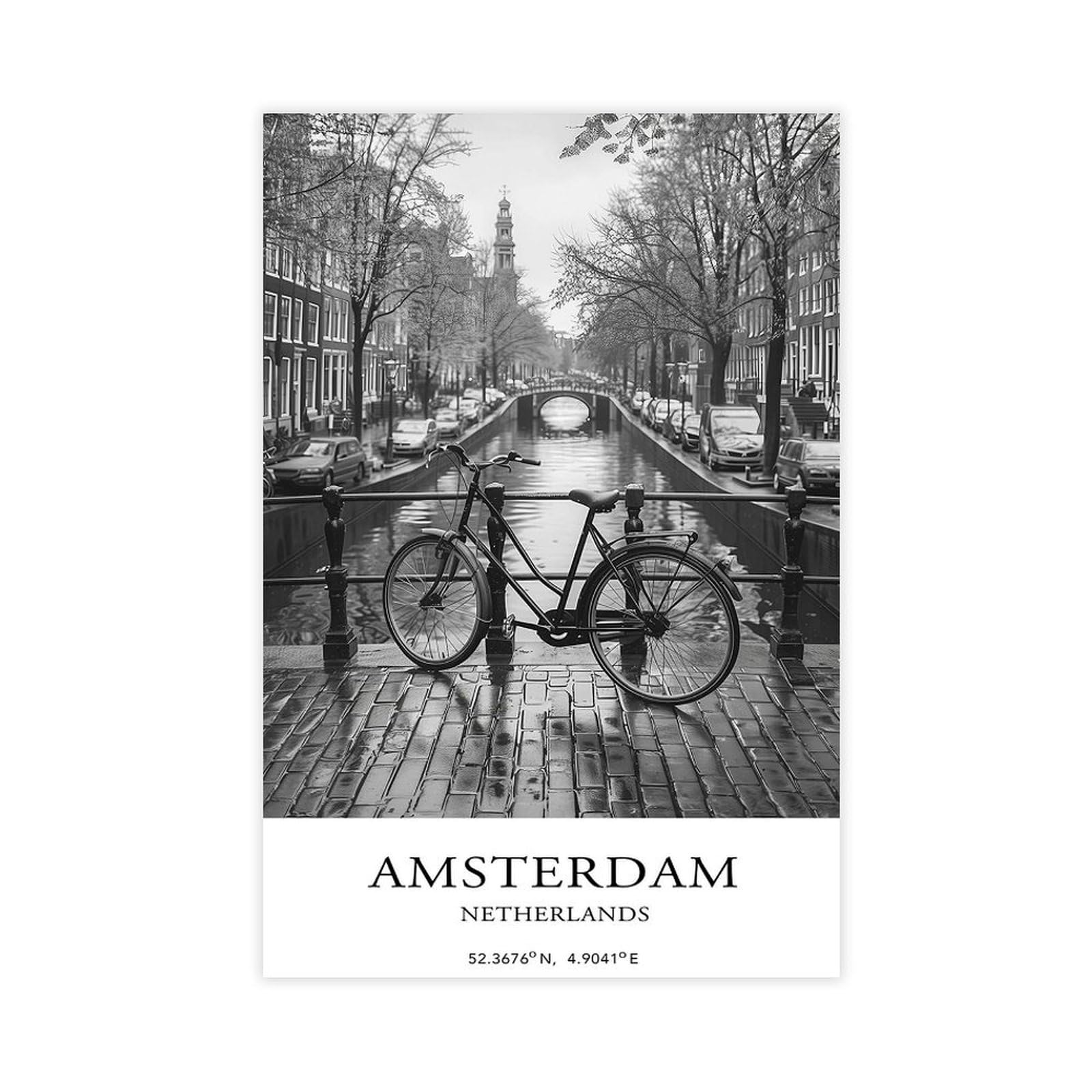 Bareronor Amsterdam Ship Canal (2) Canvas Poster Bedroom Decor Landscape Office Room Decor Gift 12" L X 18" W