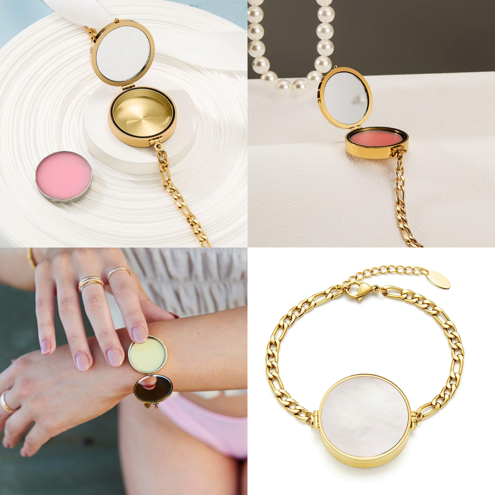 Sicheres, allergiebeständiges Edelstahl Lippenstift Armband für empfindliche Haut, konform mit internationalen Standards, Make up