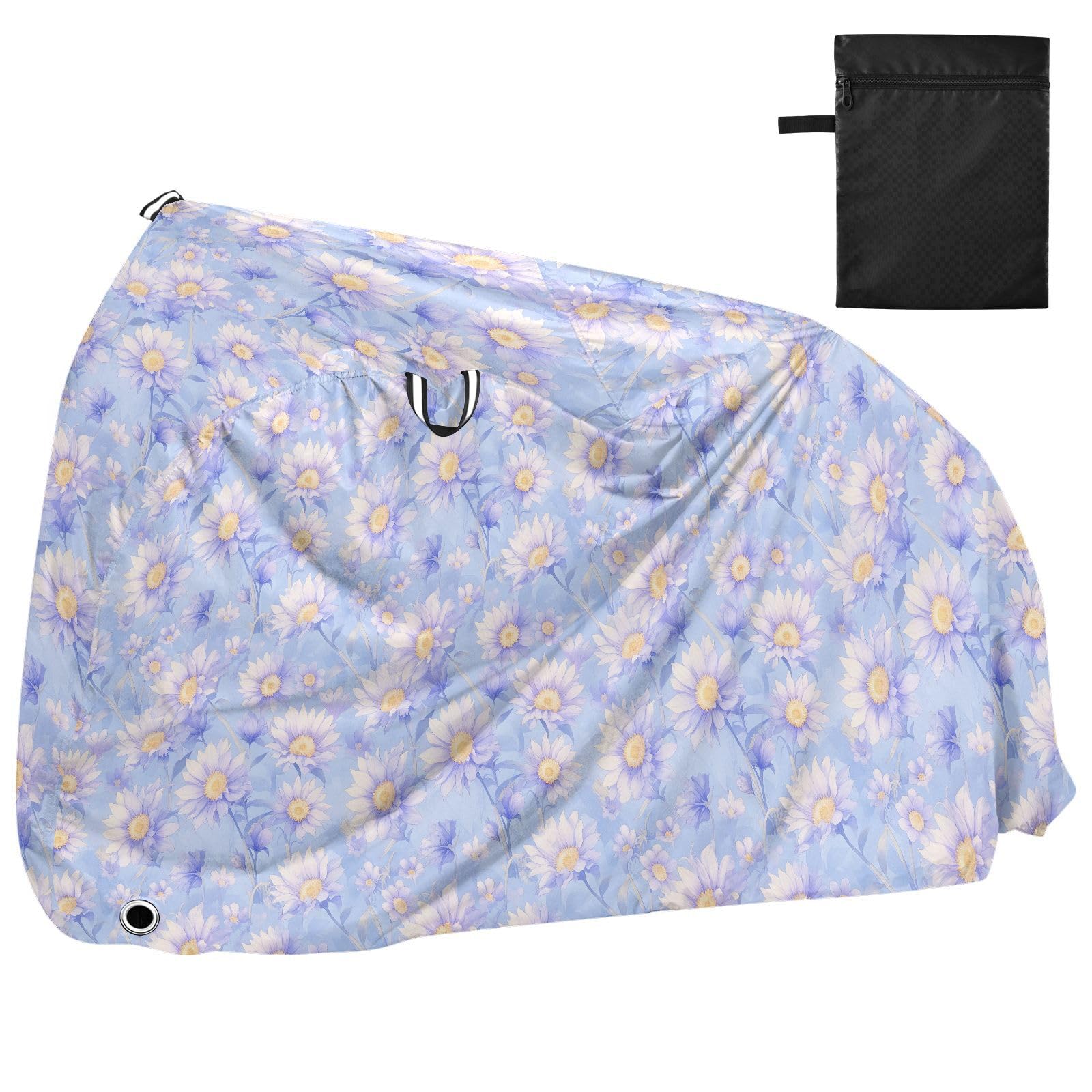 Housse de vélo d'extérieur imperméable avec tournesols violet clair