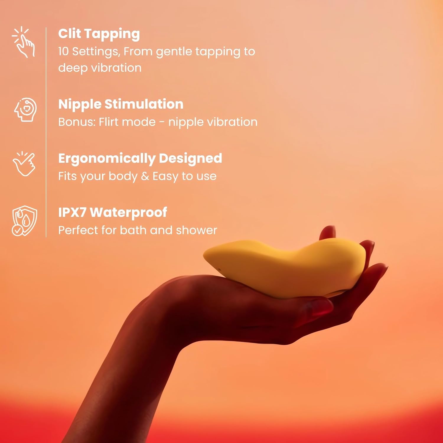 OSUGA TREMBLE Clitoral Tapping Vibrator, Clitoris & Vaginal Opening Dual Tapping Zones, Clit & Nipple Stimulator, Ergonomic Sex Toy for Women, Discreet Pack (White)