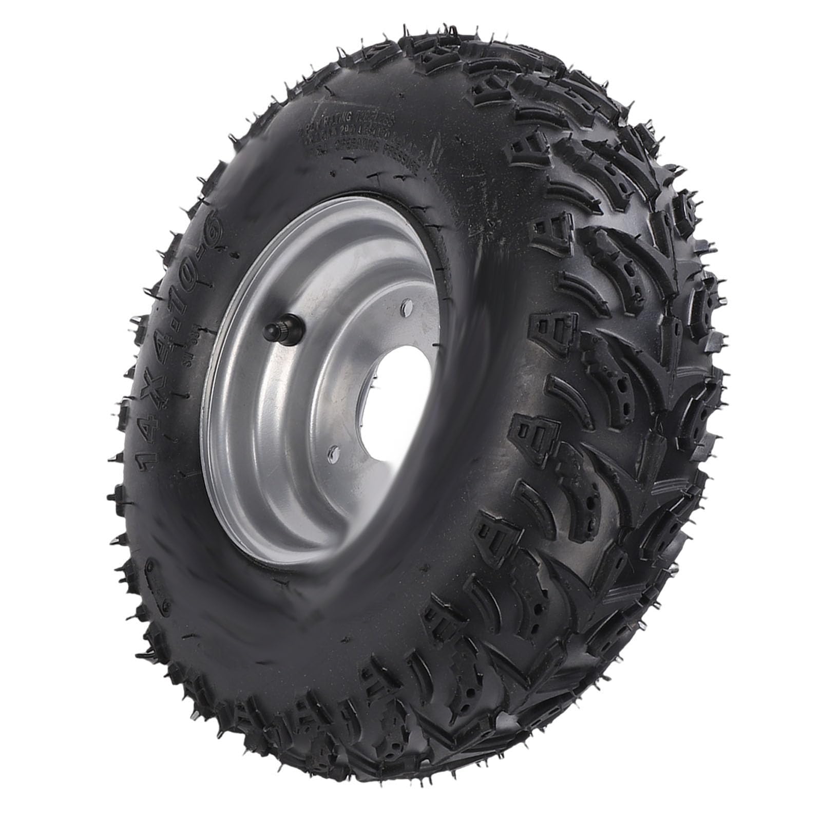 Keenso Llanta de Rueda 14x4.10-6 Conjunto de Neumático Caucho Metal 3 Orificios Neumático 14x4.10-6 con Llanta Agarre Grueso de la Banda de Rodadura para ATV Go Kart Barredora de Nieve Cortacésped