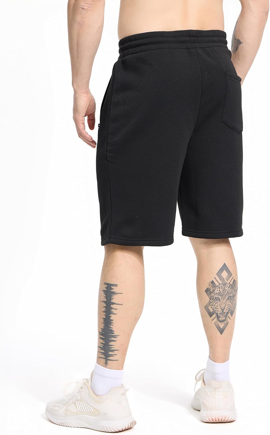 Men's Cotton Casual Shorts 3 Pk Fleece Midweight Athletic Jogger Sweat Shorts with Zipper Pockets - Image 4