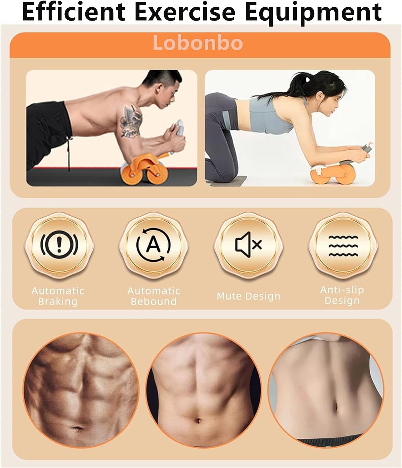 Ruota Addominale Con Rimbalzo Automatico - Allenatore Addome E Core, Doppia Ruota Antiscivolo - Foto 7