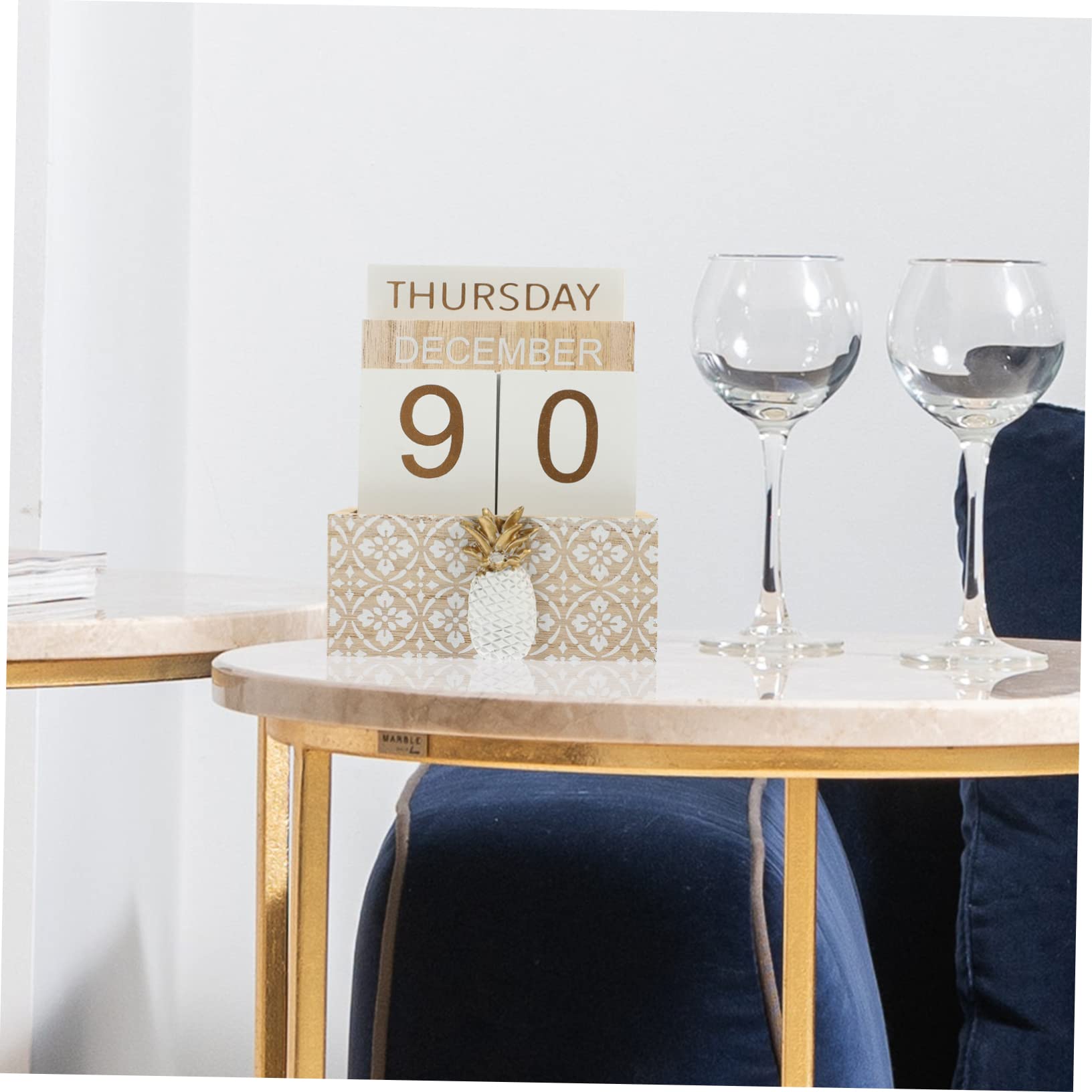 VILLCASE 3stücke Rustikaler Holzblock Kalender Für Schreibtisch Wiederverwendbarer Stilvoller Tischkalender Für Zuhause Und Büro Zeitlose Dekoration Für Deko-accessoire Für Und Hotels