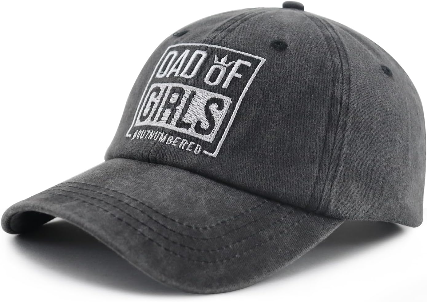 Dad of Girls Outnumbered Hat for Men, Funny Adjustable Cotton Embroidered Daddy Baseball Cap