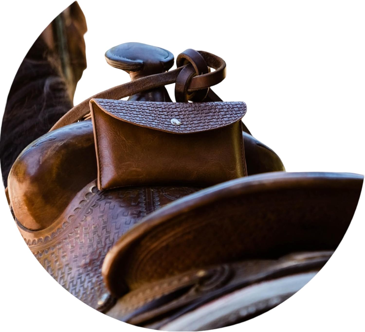 STARKENBURG COMPANY Saddle Pommel Pouch, Original Design, Saddle Phone Holder, Horse Tack, Horse Gifts, Horse Gifts for Women, Equestrian Gifts Horse Lover Gift