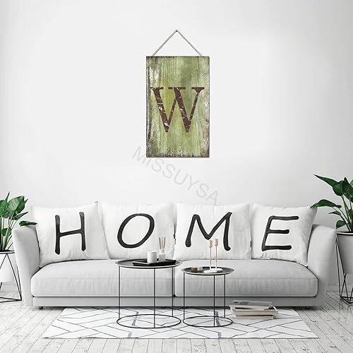 Vista 194 de Letrero colgante de madera con letra J, letrero de madera para decoración del hogar, 26 letras del alfabeto de metal, placa de madera, decoración