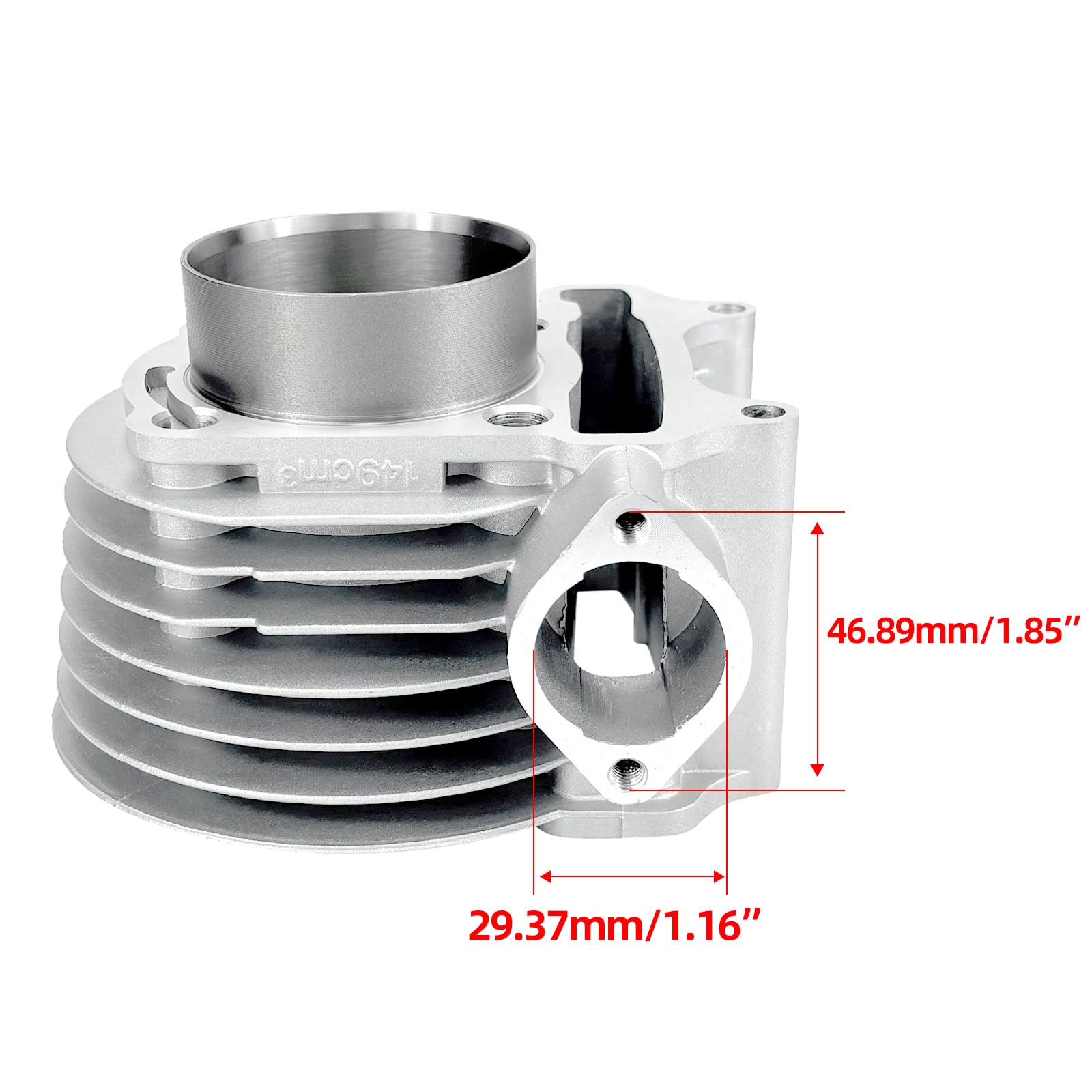 Kit testa cilindro 150 cc 57,4 mm adatto per GY6 4 tempi 157QMJ 152QMI Jonway, Jmstar, Roketa, Sunl, Tank, Peace, Taotao ATV ciclomotore Go Kart (non EGR)