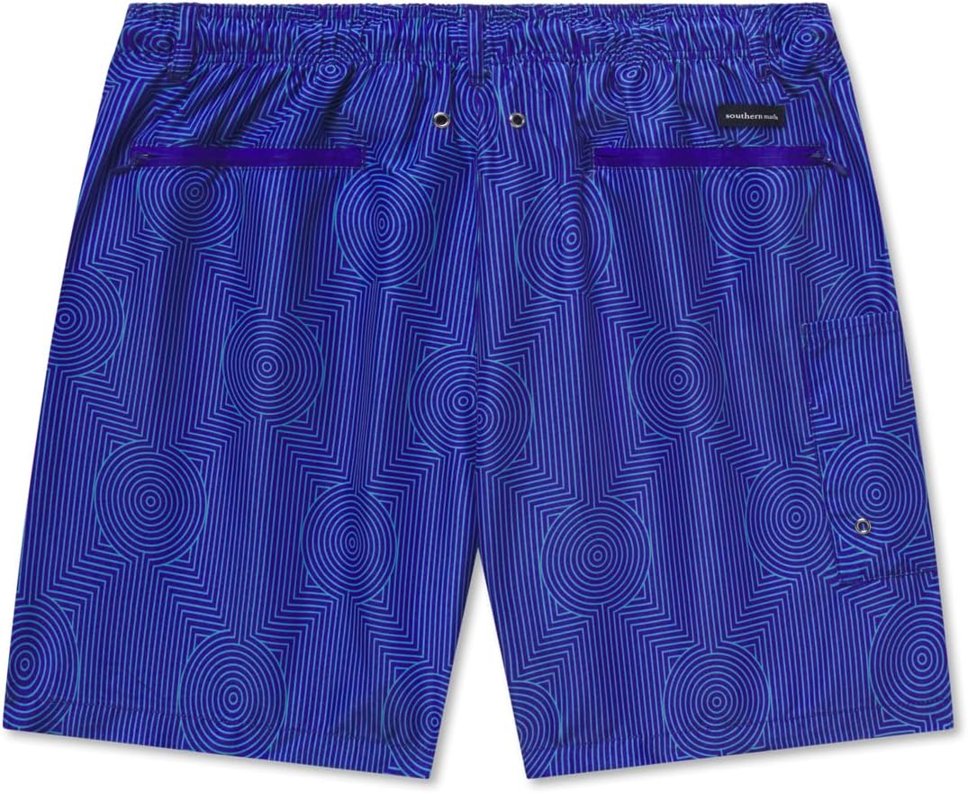 Southern Marsh Men’s Dockside - Circle Maze Swim Trunks – Quick-Dry Lightweight Swimming Shorts