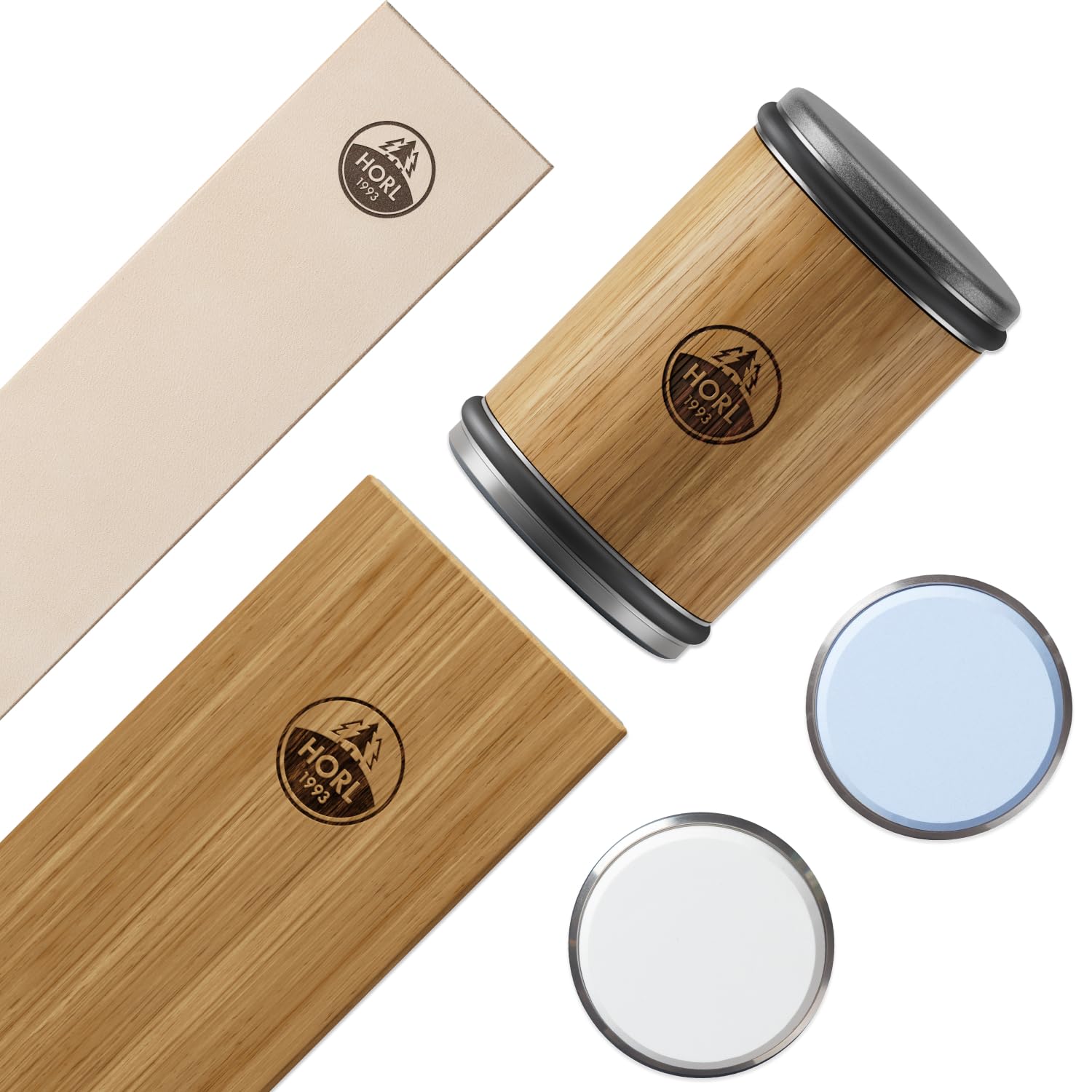 HORL 2 Oak Rolling Knife Sharpener Engineered in Germany for Straight Edge and Premium Stone Set for sharpening