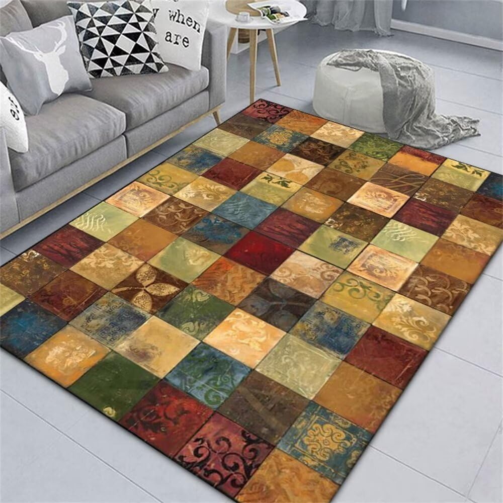 Tapis maison à motif carré pour des moments chaleureux en famille
