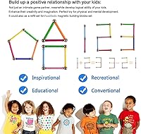Vista 7 de Juego de 312 piezas de varillas magnéticas de construcción, juguetes educativos magnéticos, juguetes de apilamiento magnético STEM, juguete