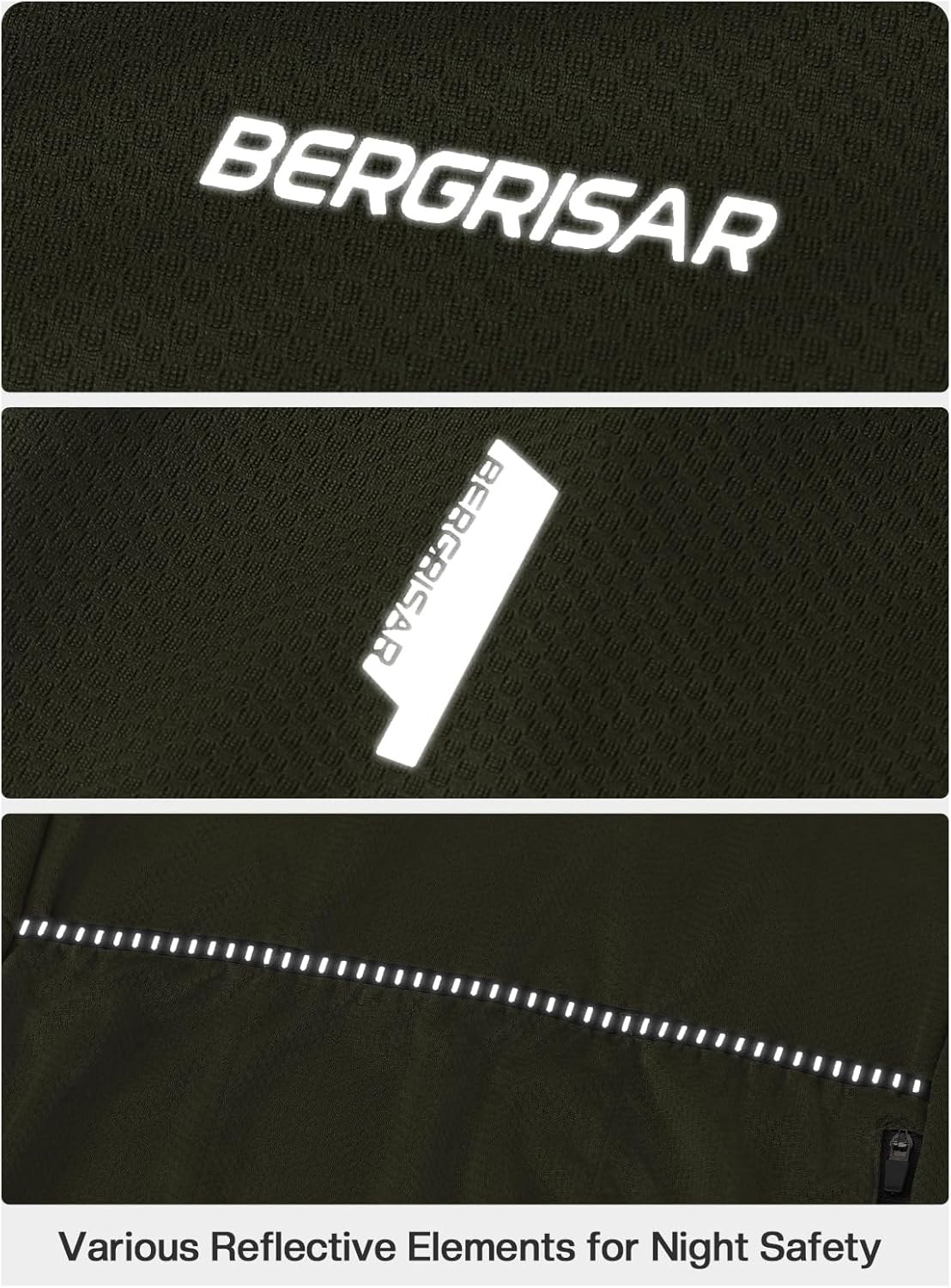 BERGRISAR Cycling Jersey Men Long Sleeves Half Zip Bike Jersey with Zipper Pocket Biking Bicycle Mountain Bike Shirt - Image 4