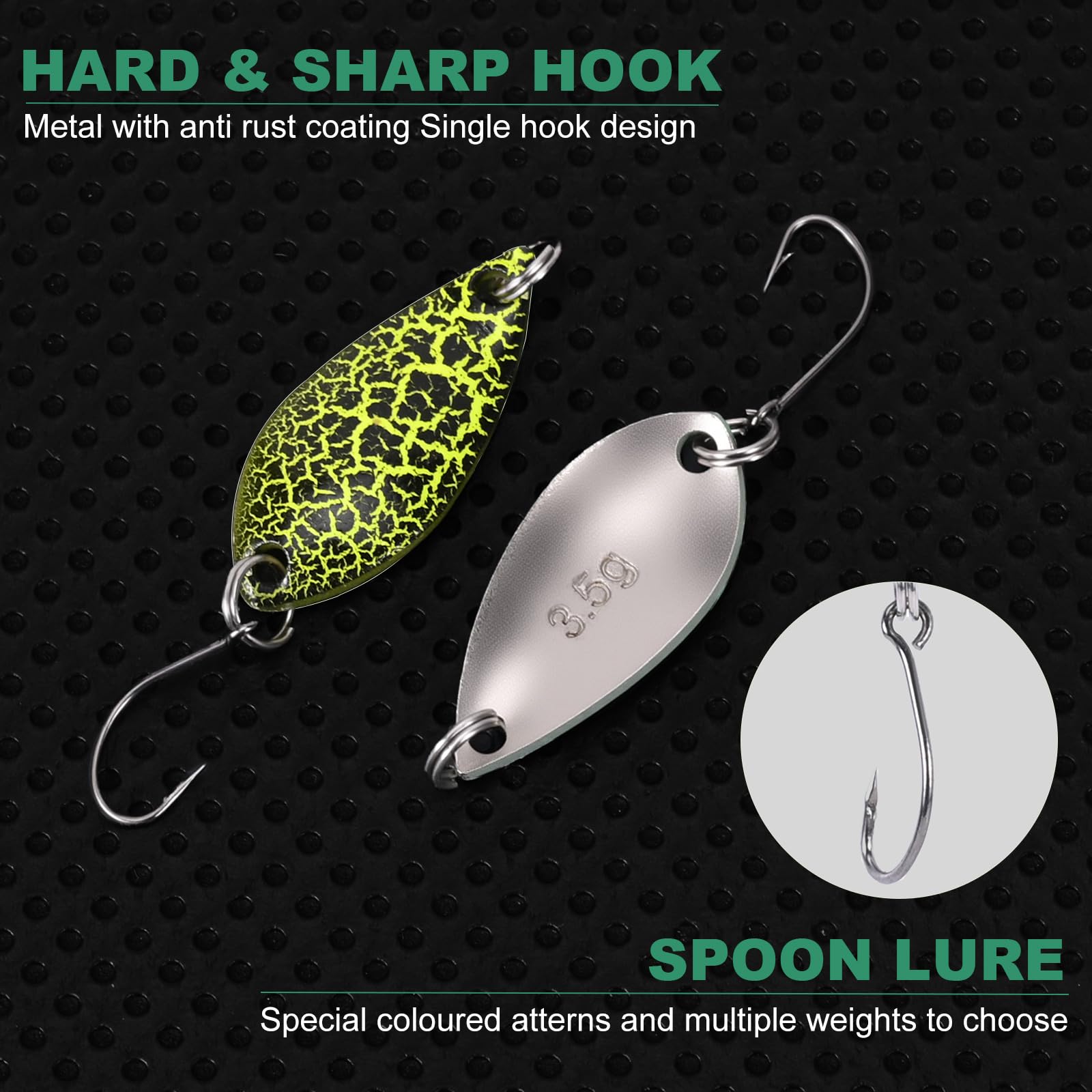 MumdoYAL 16 Pezzi Esche Artificiali Spinning, 2.5g/3.5g/5g Spoon Trout Area, Pesca Spinning Con Scatola Portaoggetti, Adatto per zanders, trota e altre specie