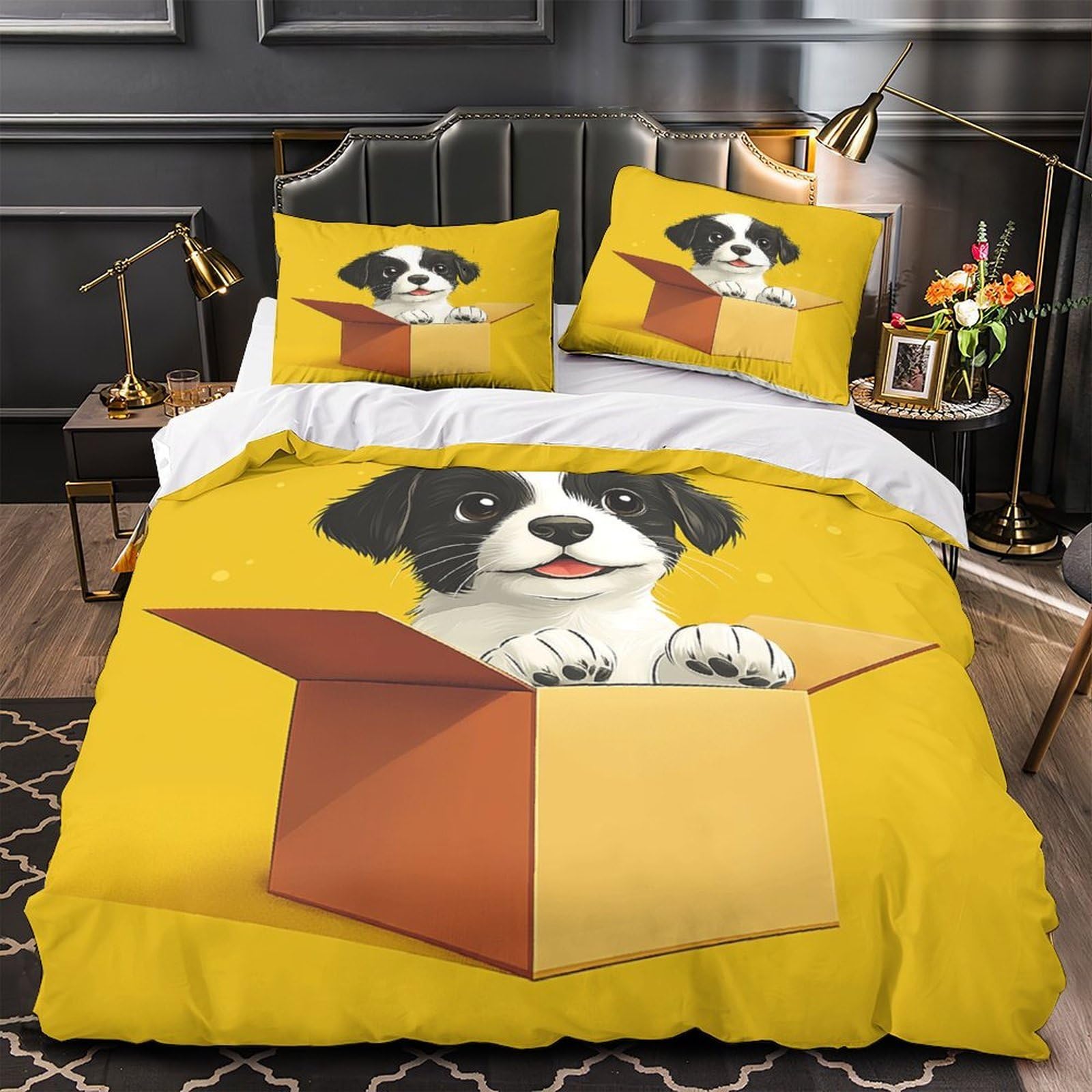 Housse de couette chiot anti-tache en microfibre légère avec 2 taies