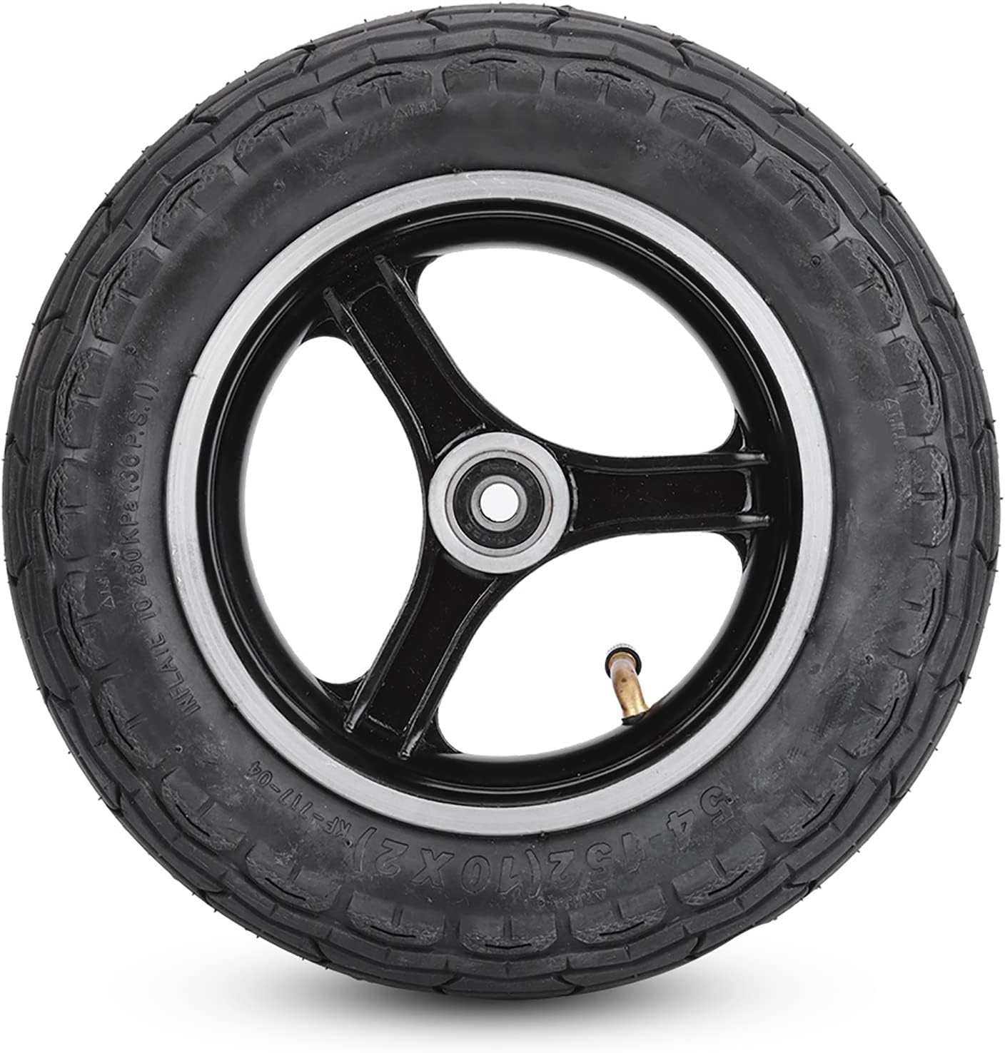 Wheel Scooter Wheel 10 Inch Rubber Inflatable Electric Scooter Tire Aluminium Alloy Front Wheel Hub Symmetric Figure Tyre Without Gas
